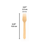 80681WP | 6.25" Individually Paper Wrapped Compostable Wooden Fork (1000 Pcs/Case) - size