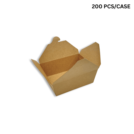 #8 | 45oz Kraft Foldable Paper Take Out Box | 6x4.72x2.5" - 200 PCS