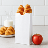 8lb Superwhite Paper Bakery Bag | 6.25x4x12.375" - with bread