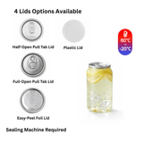 8oz Can-Shaped Clear PET Cup | 55mm Top (Base Only) - 4 lids options