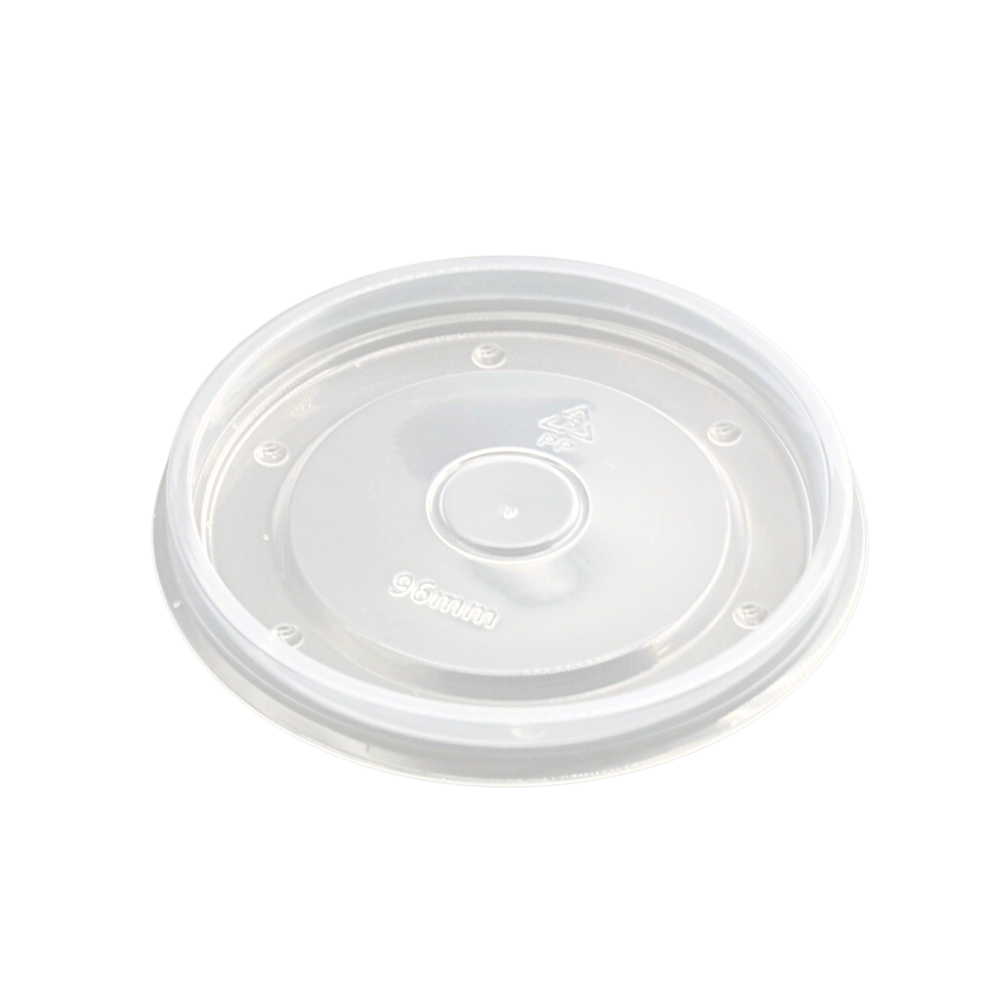 96mm Clear PP Lid | Fit 6oz/8B/8D/12B/12D/16B/16D Soup Cup (Lid Only) - 500 Pcs