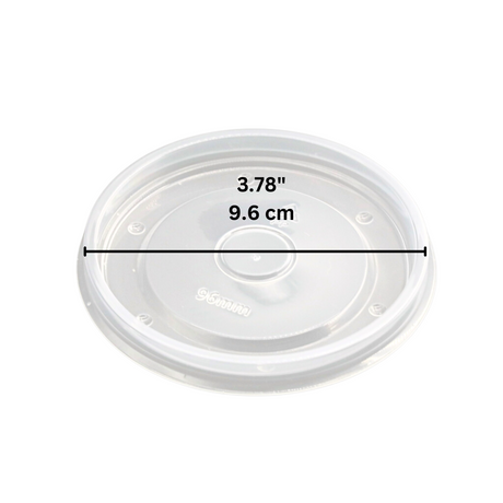 96mm Clear PP Lid | Fit 6oz/8B/8D/12B/12D/16B/16D Soup Cup (Lid Only) - size