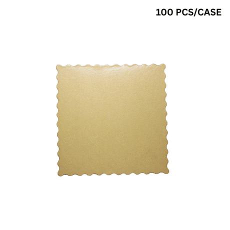 9" Double-Sided Golden & Silver Square Thick Cake Paper Pad - 100 pcs