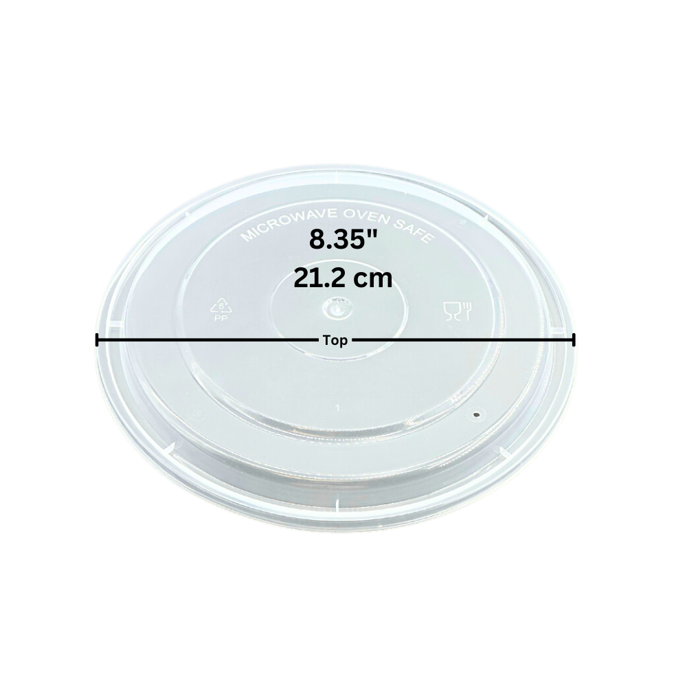 A-1200 Lid | 212mm PP Clear Round Lid | Fit A-1200 Bowl (Lid Only) - size