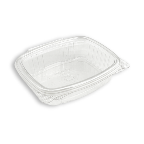 AD08 | 8oz PET Clear Rectangular Hinged Salad Container - 200 Sets