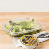 AD16S 16oz Clear Shallow Hinged Deli Container | 7.25x6.375x1" - with salad