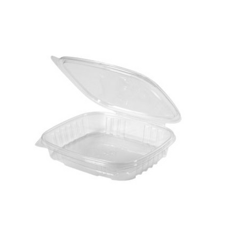 AD16S 16oz Clear Shallow Hinged Deli Container | 7.25x6.375x1"