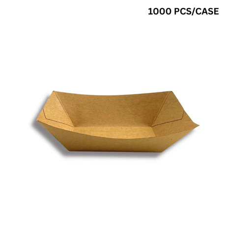 B01-OME-KL100 | 1lb Grease-Proof Kraft Paper Food Tray