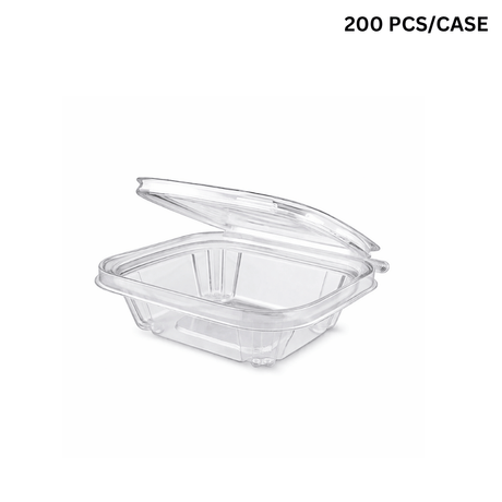 B07-OME-08ST | 8oz PET Clear Anti-fog Hinged Tamper Evident Salad Container - 200 pcs