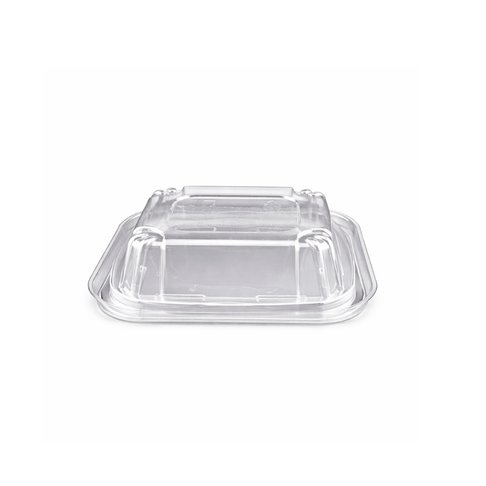 B07-OME-08ST | 8oz PET Clear Anti-fog Hinged Tamper Evident Salad Container - bottom