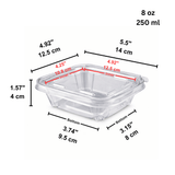 B07-OME-08ST | 8oz PET Clear Anti-fog Hinged Tamper Evident Salad Container - size