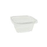 B07-OME-16ST | 16oz PET Clear Anti-fog Hinged Tamper Evident Salad Container - 200 Sets