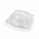 B07-OME-PET661 | Anti-fog Clear Hinged PET Container | 6x6x3"