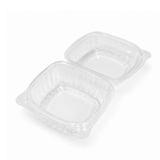 B07-OME-PET661 | Anti-fog Clear Hinged PET Container | 6x6x3"