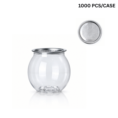 B5 | 7oz Can-Shaped Clear PET Cup W/ Easy-Peel Foil Lid (1000 Pcs/Case)