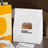 White Paper Bread Bag W/ Window & Tin Tie Tab Lock | 7.9x3.9x11" - front