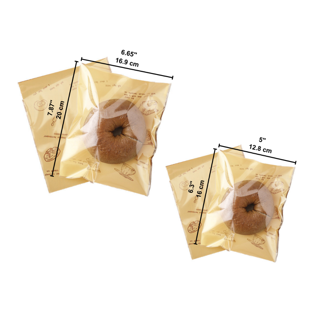 [Pre-order] Bakery Print Self Adhesive OPP Bag | 5x6.3" | 6.65x7.87" - 50pcs
