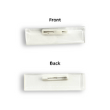 Blank Clear Acrylic Name Badge Holder W/ Pin | 2.76x0.79" - detail