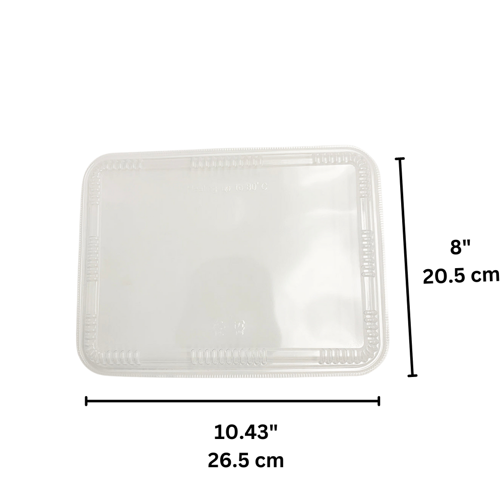 C01-OME-ATCLH32LID | Couvercle rectangulaire transparent | Convient à la boîte Bento à 5 compartiments (couvercle uniquement) - 300 pièces