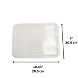 C01-OME-ATCLH32LID | Couvercle rectangulaire transparent | Convient à la boîte Bento à 5 compartiments (couvercle uniquement) - 300 pièces