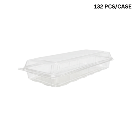 CF6090 | Clear Rectangular Hinged Bakery Container | 13.8x6.8x2.6" - 132 PCS