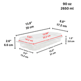CF6090 | Clear Rectangular Hinged Bakery Container | 13.8x6.8x2.6" - SIZE