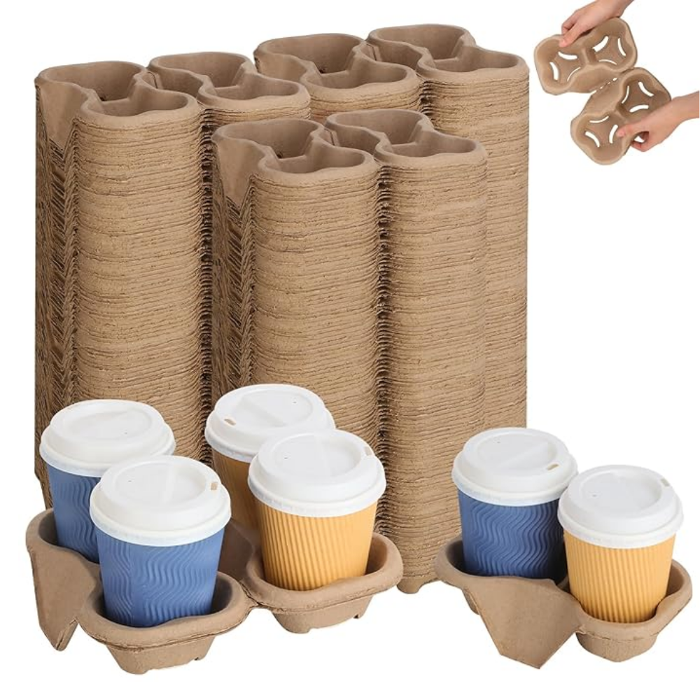 CH4SP2 | HD Splitable Kraft Paper 4 Cup Tray Holder - 400 pcs