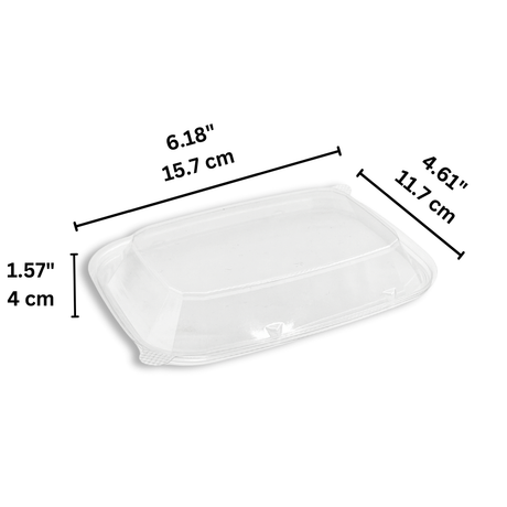 CM325 Clear PET Rectangular Container W/ Lid | 6.18x4.61x1.57" - size