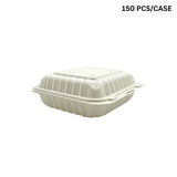 CY-81 | Microwavable PP Square Clamshell Container W/ Vent Hole | 8x8x3"