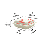 CY-81 | Microwavable PP Square Clamshell Container W/ Vent Hole | 8x8x3"