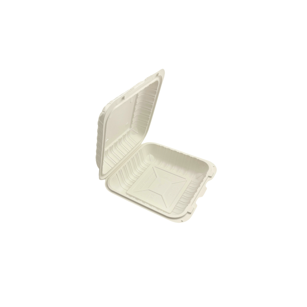CY-81 | Microwavable PP Square Clamshell Container W/ Vent Hole - open