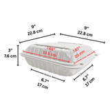 CY-91 | Microwavable PP Square Clamshell Container W/ Vent Hole | 9x9x3" - size