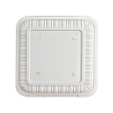 CY-91 | Microwavable PP Square Clamshell Container W/ Vent Hole | 9x9x3" - top