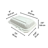 CY-96 | Microwavable PP Rectangular Clamshell Container W/ Vent Hole | 9x6x2.6"-size