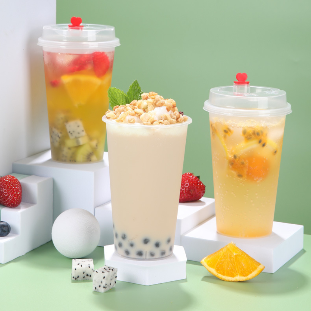 Frosted PP boba tea cups 16oz bulk packaging for bubble tea shops, smoothie, iced drinks and cafes in Canada