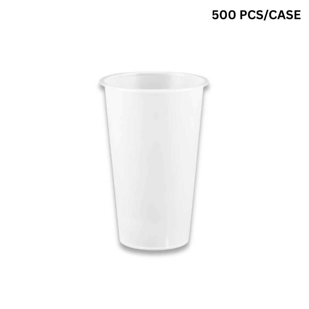 16oz frosted PP bubble tea cups with 90mm top, BPA-free disposable cold drink cups for cafes - 500 pcs bulk pack