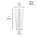 CY-Z700 Clear | 24oz PP Clear Boba Tea Cup | 90mm Top-size