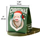 Christmas Gift Bag W/ Window & Handle | Santa & Snowman - 10 Pcs