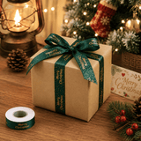 Ruban en tissu vert joyeux Noël 1" | 24 mètres - 1 rouleau