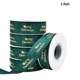 Ruban en tissu vert joyeux Noël 1" | 24 mètres - 1 rouleau