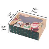 Christmas Kraft Paper Donut & Dessert Boxes W/ Window | 8.25x5.9x2.75 – Christmas Characters size