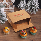 Christmas Kraft Paper Donut & Dessert Boxes W/ Window | 8.25x5.9x2.75 – back