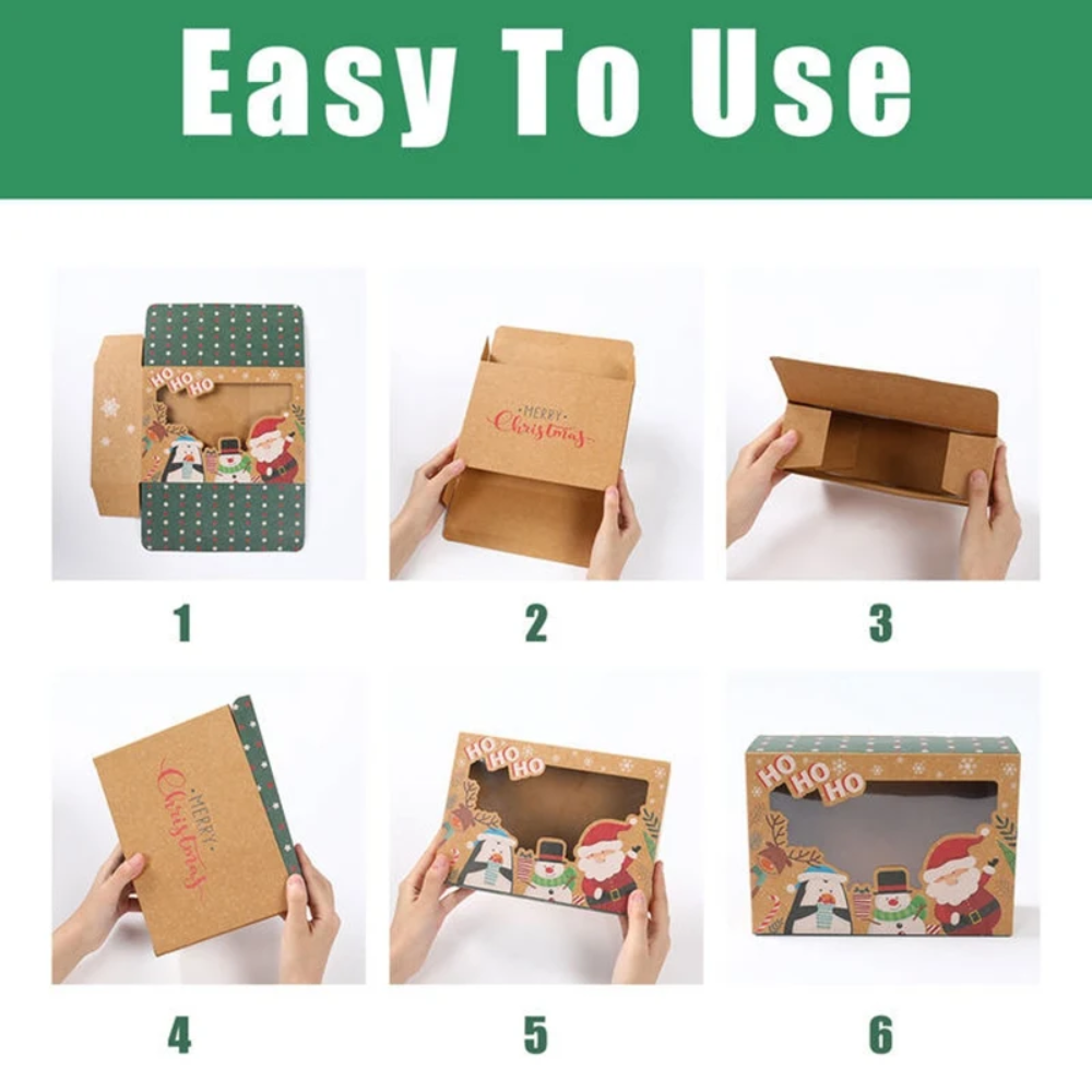 Christmas Kraft Paper Donut & Dessert Boxes W/ Window | 8.25x5.9x2.75 – How to use