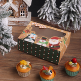 Christmas Kraft Paper Donut & Dessert Boxes W/ Window | 8.25x5.9x2.75 – Christmas Characters