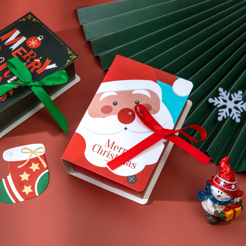 Christmas Magic Book Shaped Candy Gift Box | Red Santa  – 10 Sets