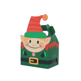 Christmas Pastry Box W Handle | 4 Patterns | 4.53x3.39x3.23" - green elf