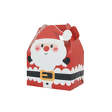 Christmas Pastry Box With Handle 4.53x3.39x3.23" - red santa