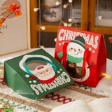 Christmas Gift Bag W/ Window & Handle | Santa & Snowman - 10 Pcs