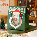 Christmas Gift Bag W/ Window & Handle | Santa & Snowman - 10 Pcs