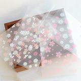 Clear Cherry Blossom Self Adhesive OPP Bag Cellophane Treat Bag | 7x11" - 50 Pcs